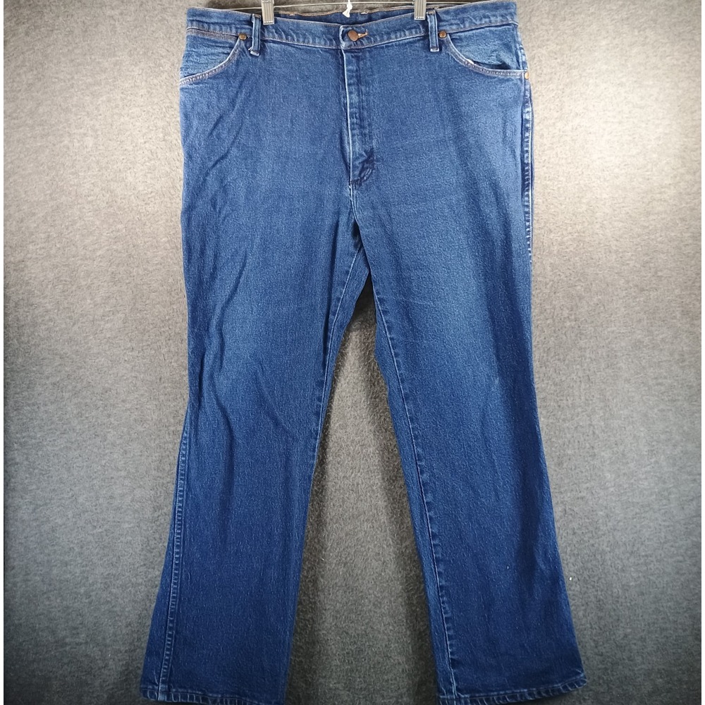 Wrangler Cowboy Cut Boot Cut Jeans Mens 42x30 Dark Wash‎ Blue Patch Logo